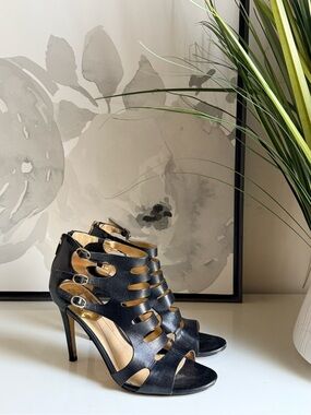 Marc Fisher Women’s Black Cutout High-Heel Sandals size 7.5
